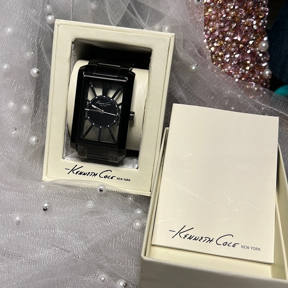 Kenneth Cole stainless steel transparen black men's  watch #KC3995